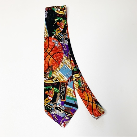 Nicole Miller Silk Tie Basketball 1992 vintage - Picture 7 of 7